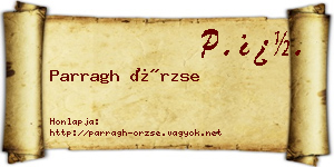 Parragh Örzse névjegykártya